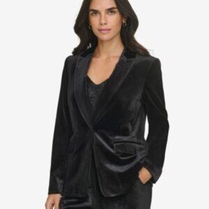 NWT Calvin Klein black crushed velvet suit jacket plus size 18W